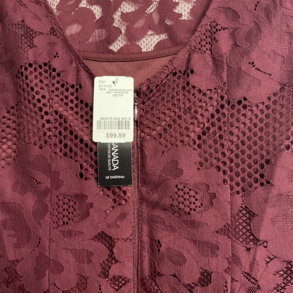 New Burgundy Lace Dress - Picture 3 of 3